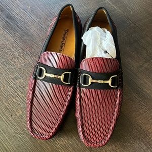 David stone | Red Loafers Gold Detail